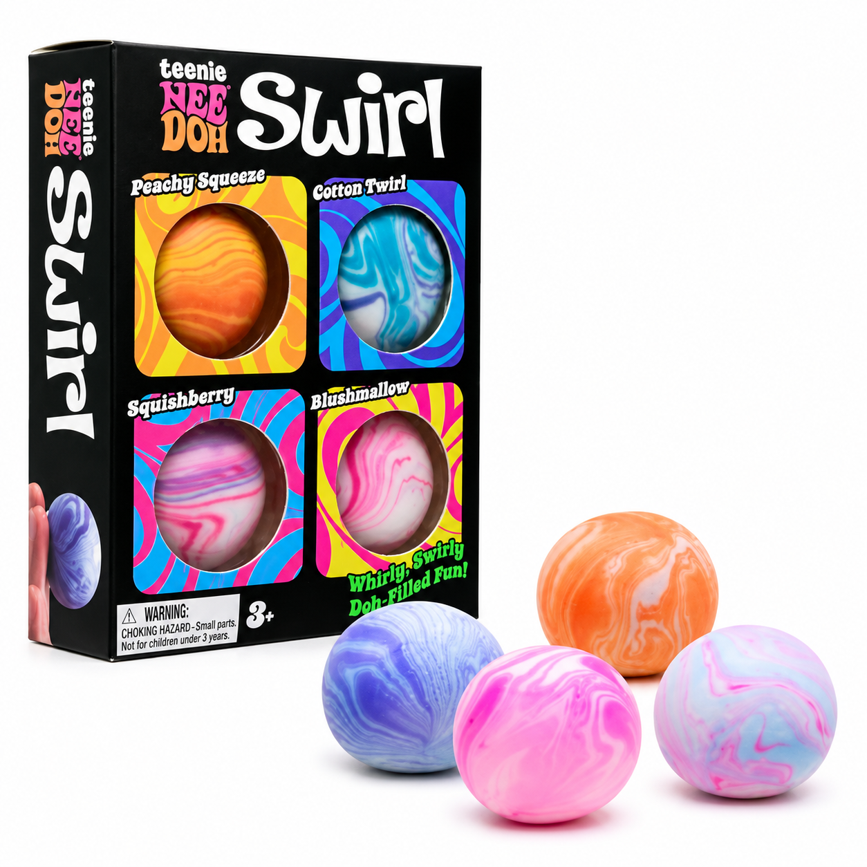 Colorful Swirl Squishy Putty Balls – 4 Piece Set