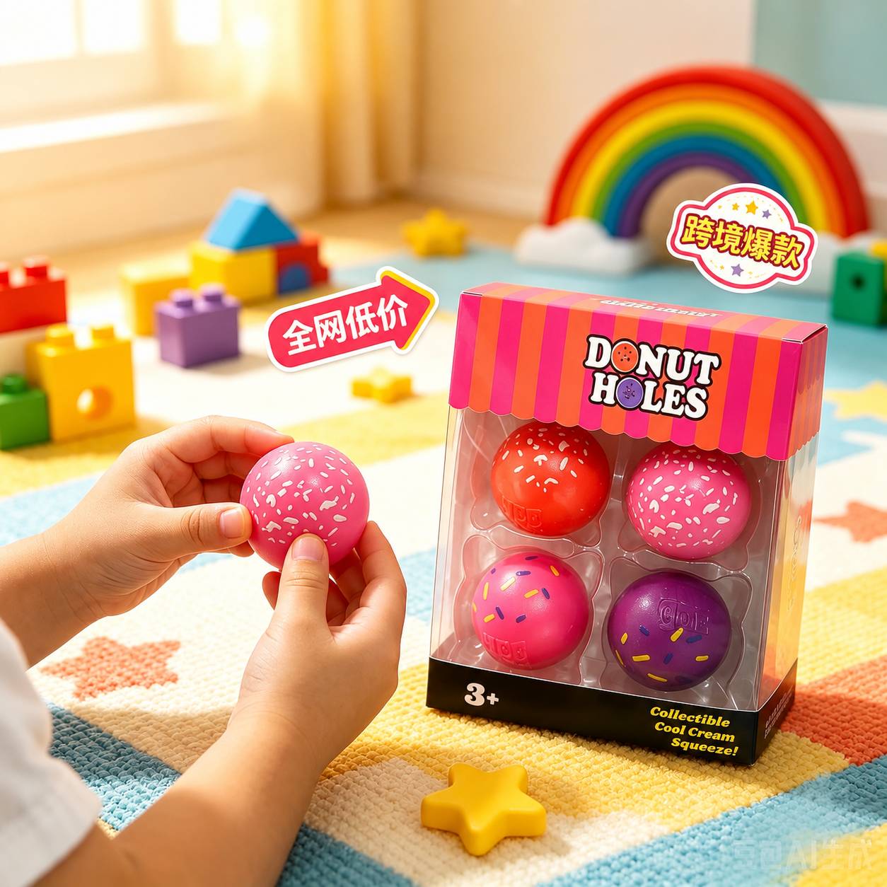 Donut Scented Sensory Squeeze Ball Set – 4 Pack