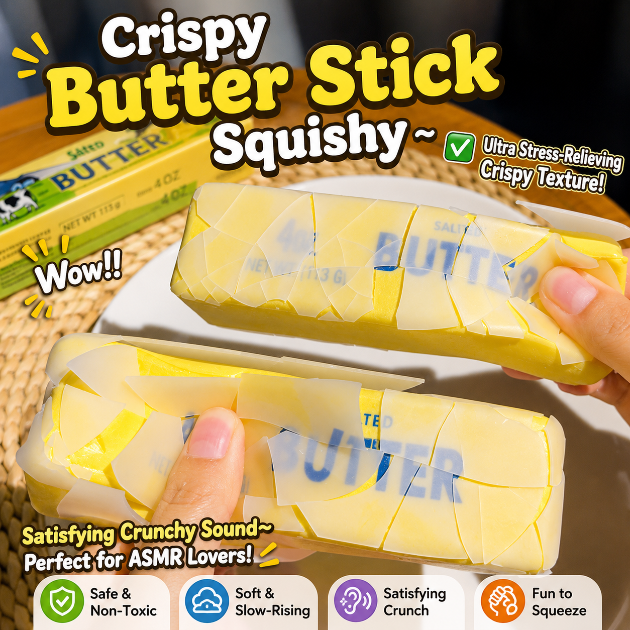 Butter Stick Squishy Sensory Toy – Slow Rising Squeeze Toy