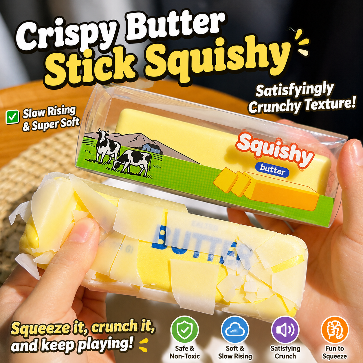 Butter Stick Squishy Sensory Toy – Slow Rising Squeeze Toy