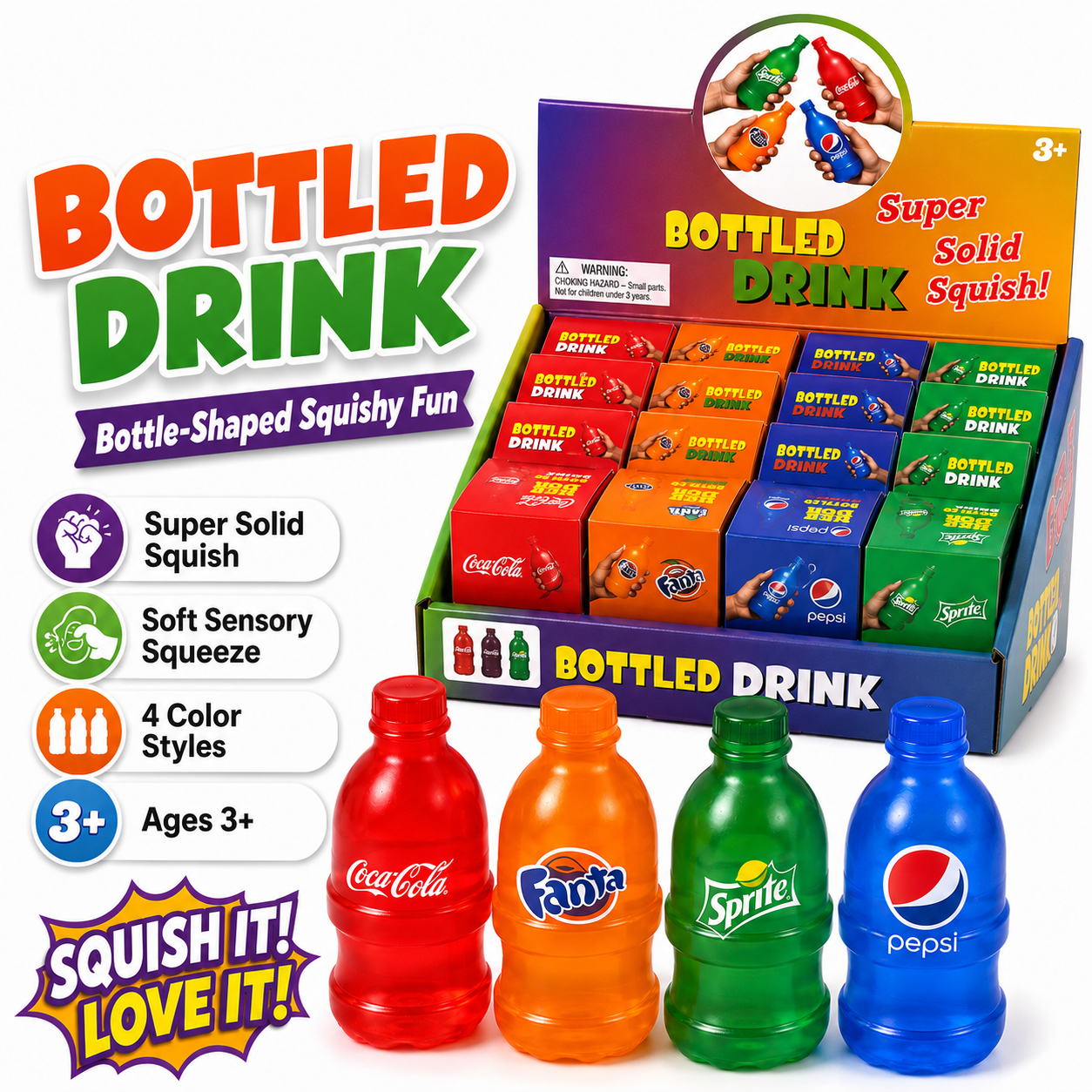 Assorted Soda Bottle Squishy