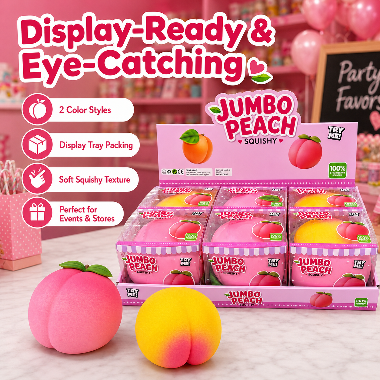 Jumbo Peach Slow Rise Squishy