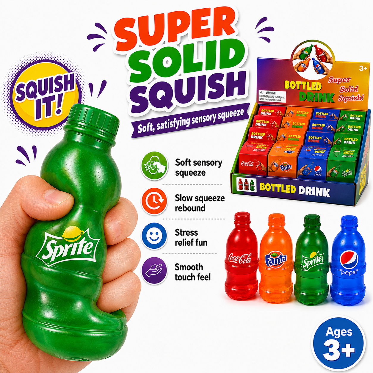 Assorted Soda Bottle Squishy