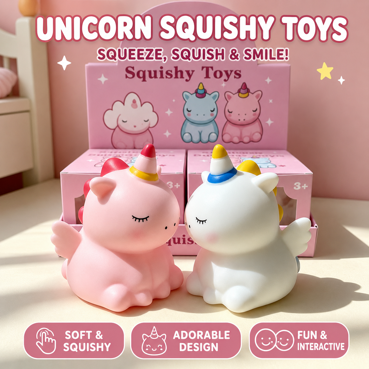 Pastel Unicorn Squishy Toy